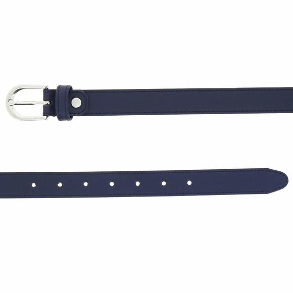 2446- Women Genuine Italian Leather Belt Luna, Made In France- Blue, 80 Cm Women Genuine Italian Leather Belt Luna, Made In France  main image 3